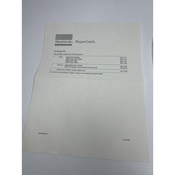McIntosh Apple HyperCard 1987 COMPLETE - Picture 12 of 16